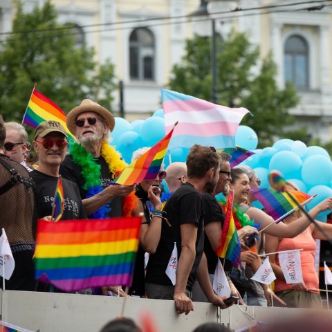 Bilde fra Pride-paraden i 2019. 